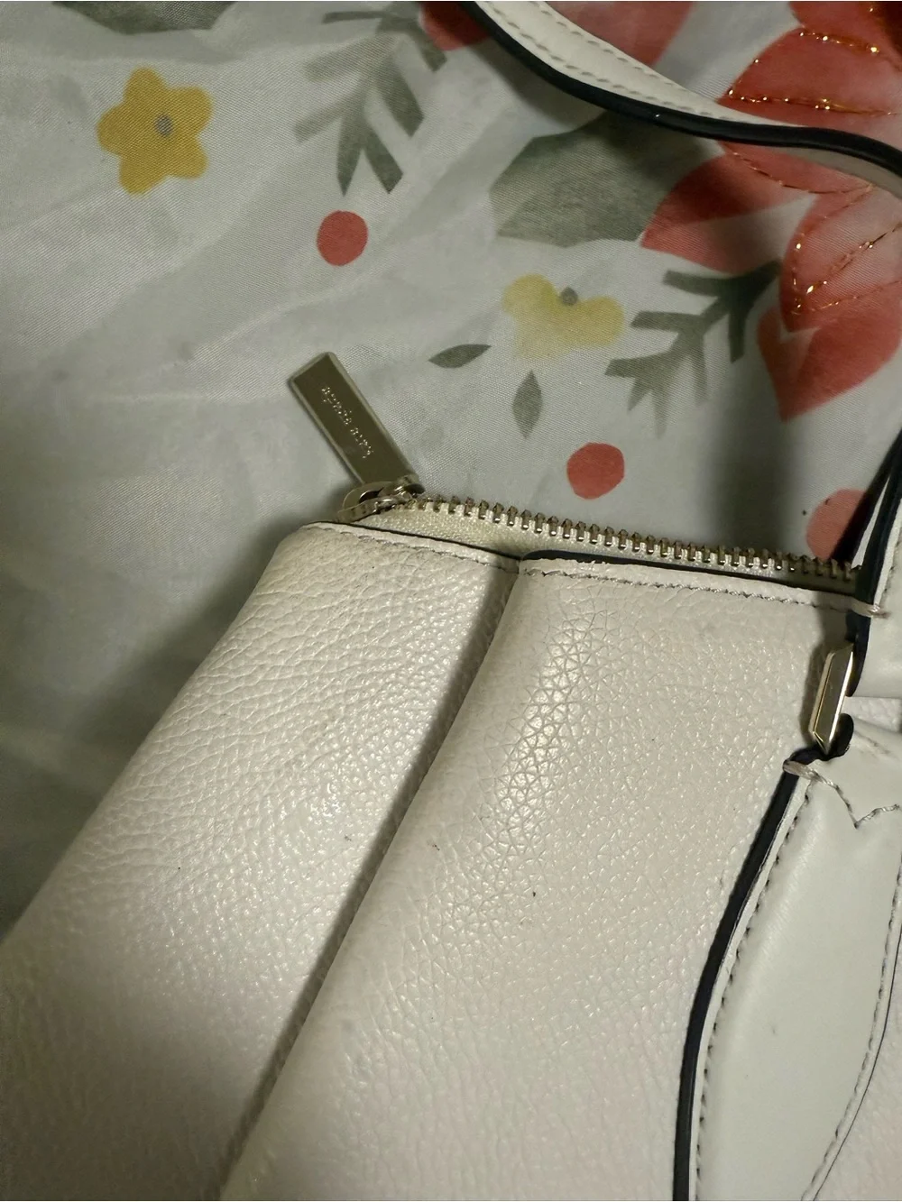 kate spade Cream Leather Shoulder Tote